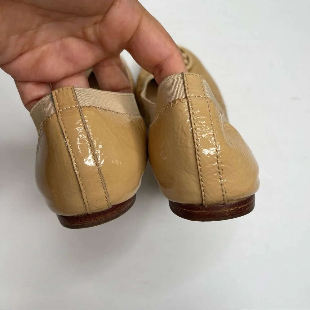 TORY BURCH Caroline Elastic Patent Leather Ballet Ballerina Flats Size 7